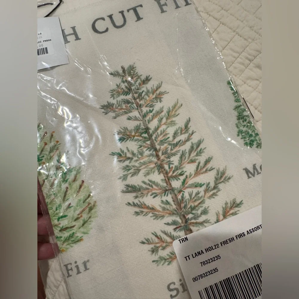 LAST ONE🔥Anthropologie coniferous Evergreen Watercolor‎ Kitchen Tea Towel